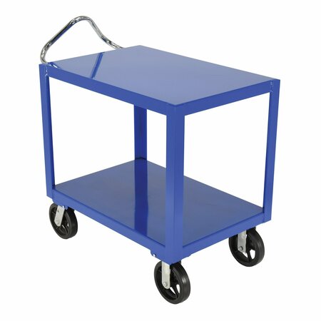 VESTIL Ergo Handle Cart, Steel, 2 Shelves, 2400 lb DH-MR2-2436